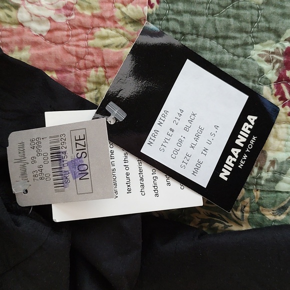 EUC VTG 100% Silk Nira Nira NY Designer Black 2-Piece Suit Embroidered Size XL - Picture 16 of 16